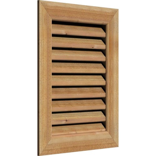 Ekena Millwork Gable Louver Vent 19"x17" Functional Rough Sawn Western Red Cedar - Picture 2 of 4