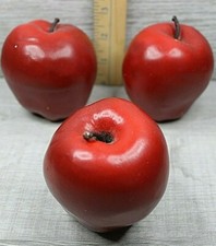 Artificial Heavy Realistic Fake Fruit Red Apples Display Photo Props Lot of 3