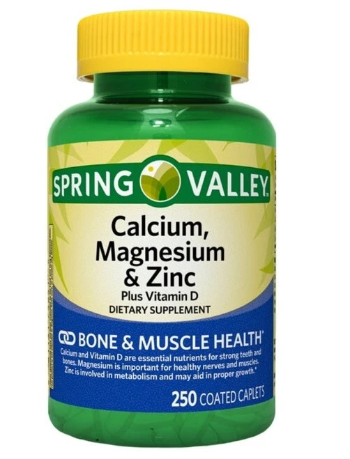 Spring Valley Calcium, Magnesium & Zinc Plus Vitamin D3 Coated Caplets,250 Count - Image 2 of 4