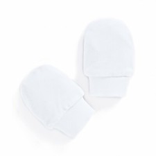 24Piece Baby Mittens One Size No Scratch White Cotton, Baby Goves,boys  Girls.