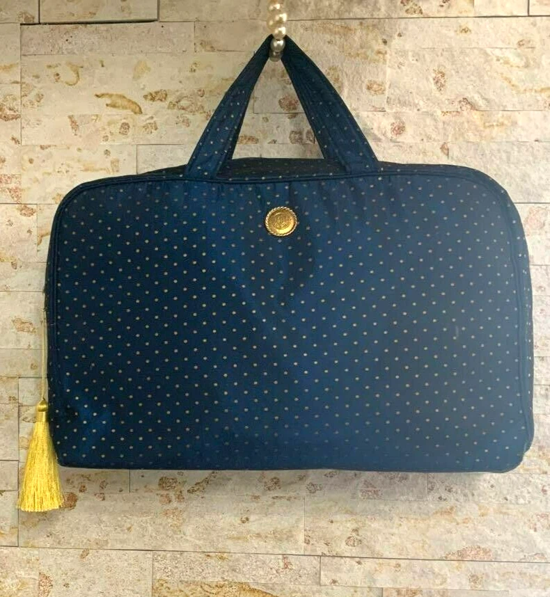Sac à main satiné Christian Dior authentique bleu moyen femmes France