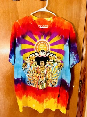 Liquid Blue Jimi Hendrix Experience Men s L Tie-Dye Cotton T-Shirt Modern