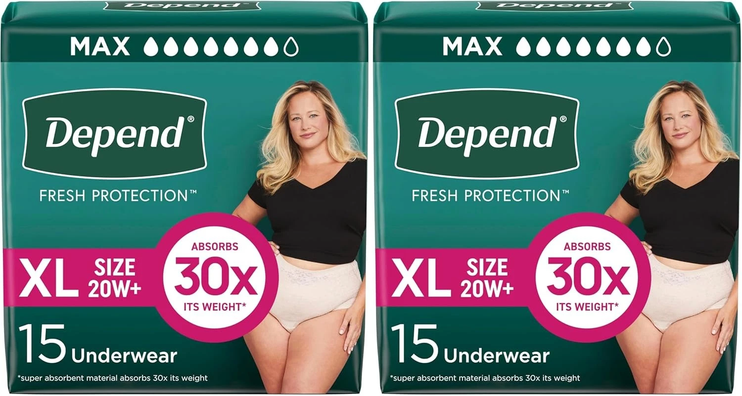 Depend Incontinence Underwear for Women - Extra-Large - 30 Count
