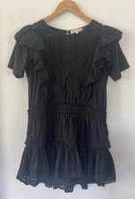 Love Shack Fancy Womens Size XS Natasha Black Eyelet Mini Dress *Read