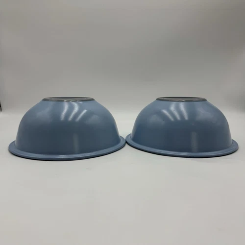 Pyrex  Moody Blues Clear Bottom Mixing Bowls Two Of The Same Number 323 Vintage