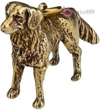 Solid Golden Retriever Statue Keychain Pendant Brass Retro Creative Pendant