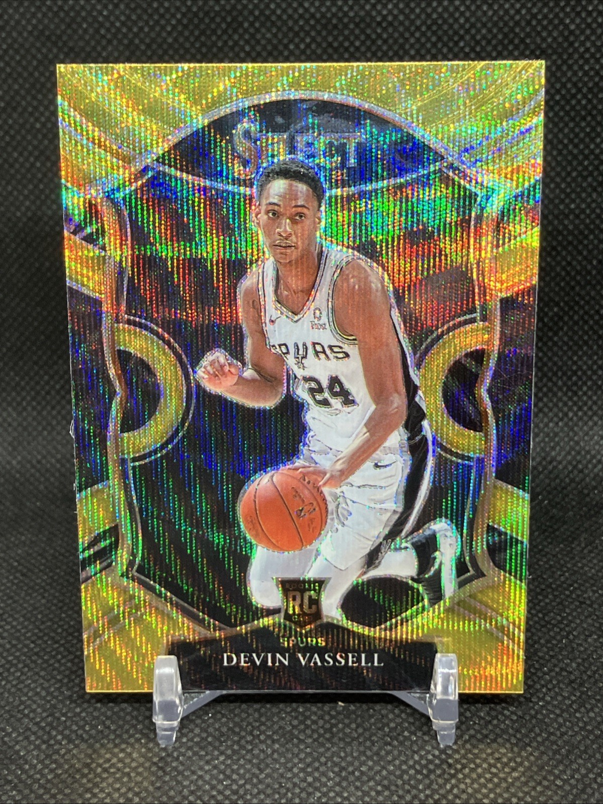 2020 Devin Vassell Select Gold Wave Concourse RC Rookie #71 SP