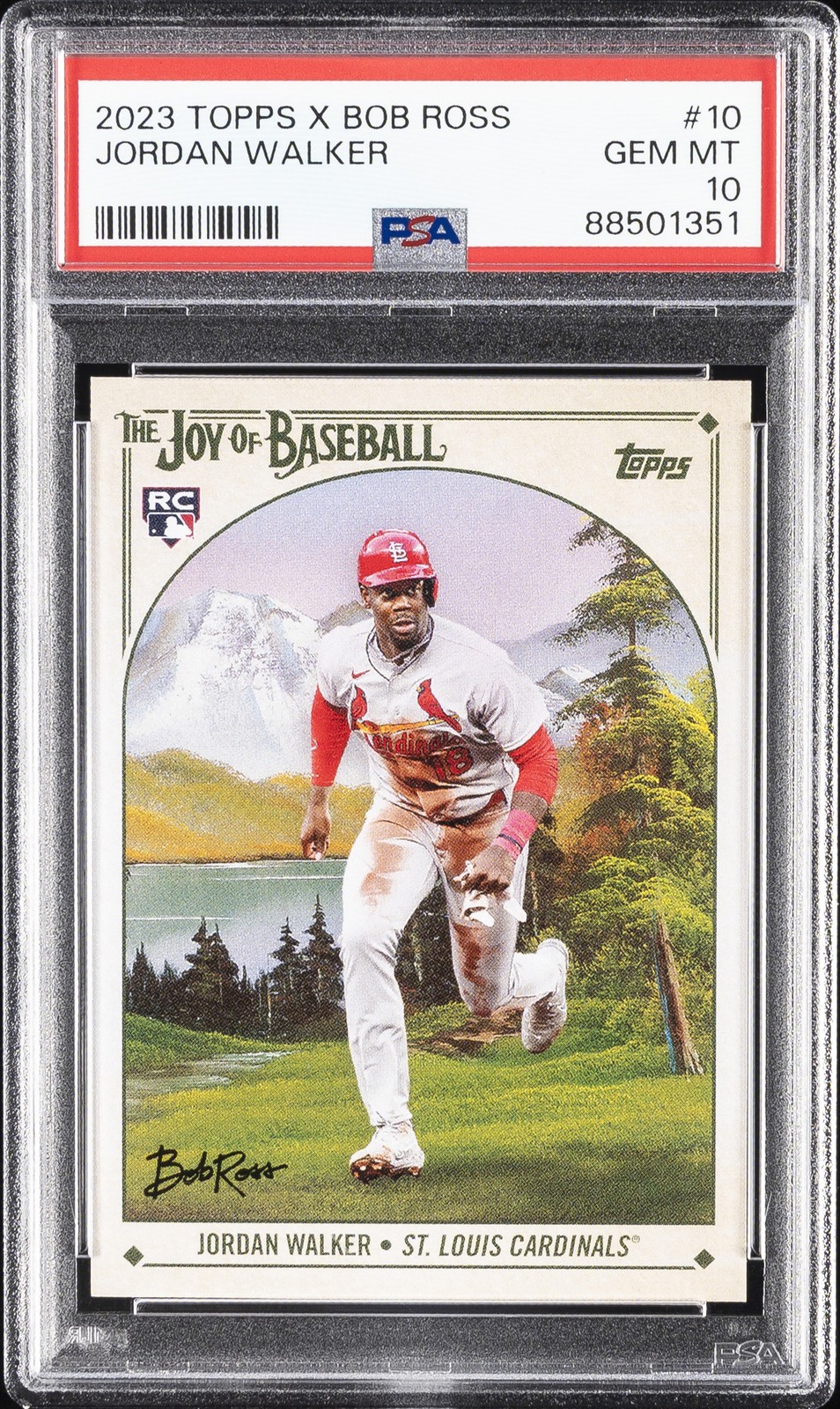 2023 TOPPS X BOB ROSS THE JOY OF BASEBALL #10 JORDAN WALKER ROOKIE RC PSA 10