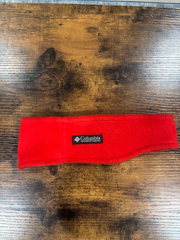 Vintage Columbia Sportswear Red Fleece Ear Warmer Headband L/XL Unisex Made in T