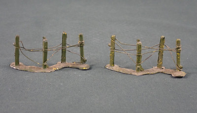 BARBED WIRE FENCE SEGMENTS  UNKNOWN MANUFACTURER  MADE IN ENGLAND