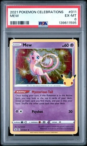 2021 POKEMON CELEBRATIONS #011 MEW PSA 6