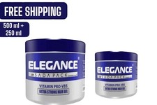 2X ELEGANCE Extra Strong Hair Styling Gel Vitamins B5 Protection 500ml  250ml