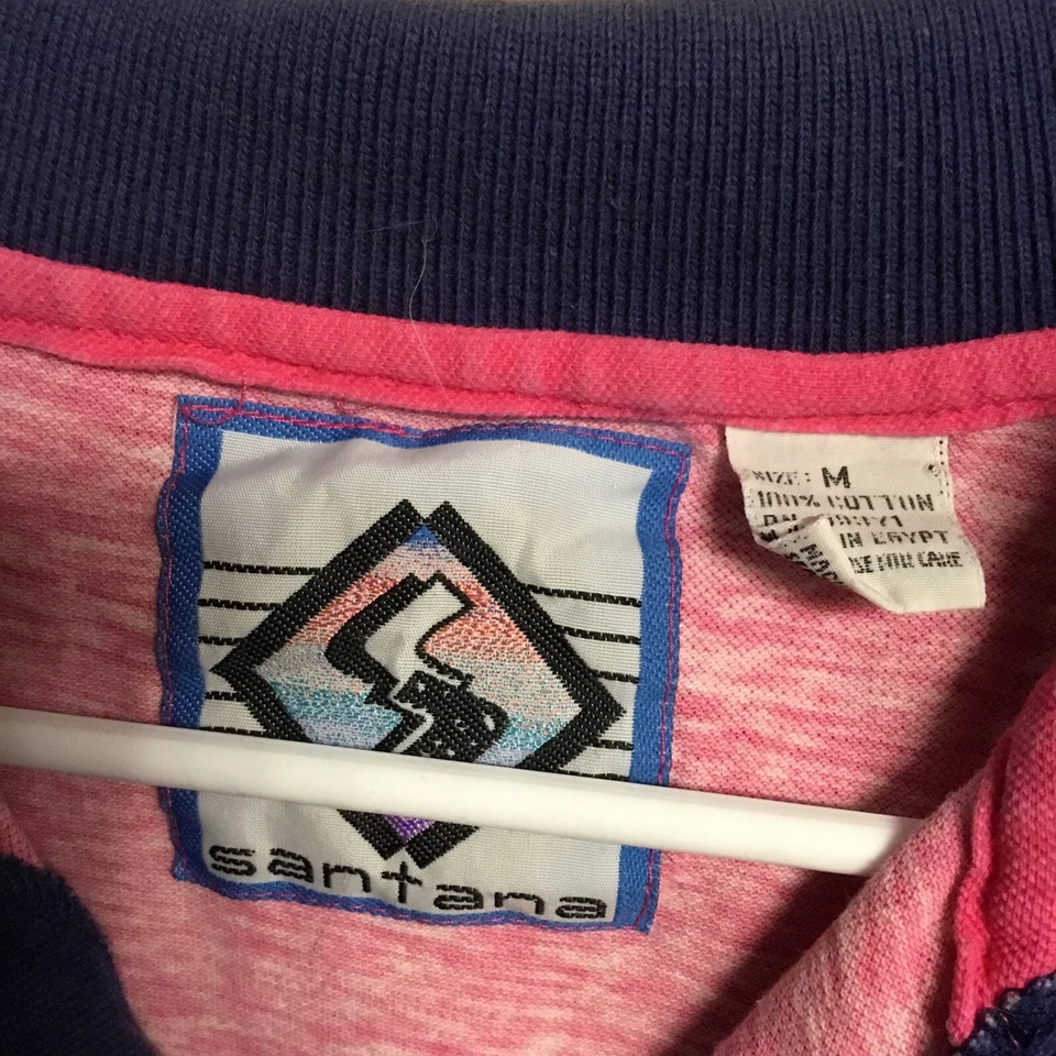 NWT Santana Collection Short Sleeve Polo Dress Lounge Shirt Pink Vintage M Rare - Image 2 of 2