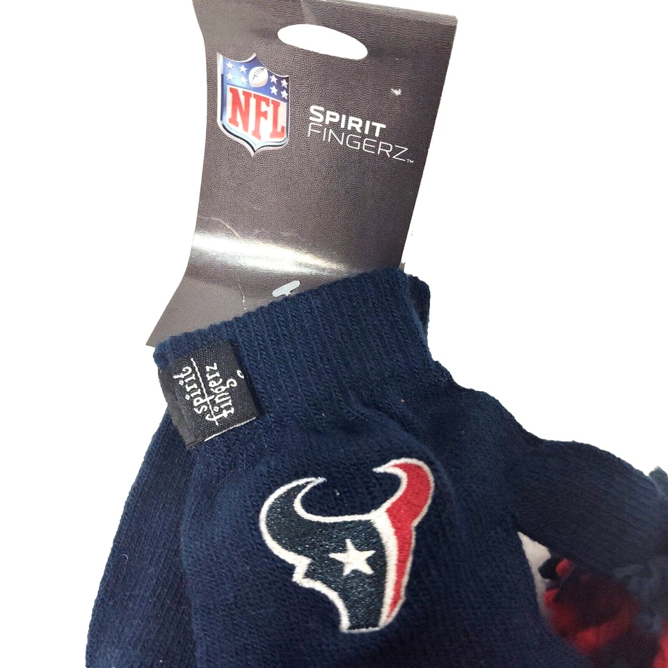NIP Wincraft NFL Spirit Fingerz Pom Pom Gloves Houston Texans Teen Size Fun - Image 3 of 4