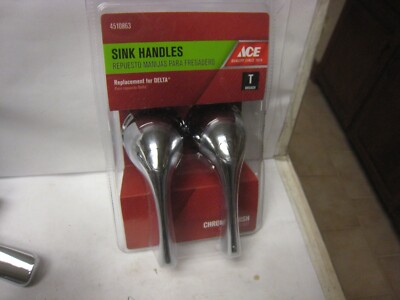 Ace Brand Chrome Finish T Broach Sink Handles For Delta Part #4510863 NIB