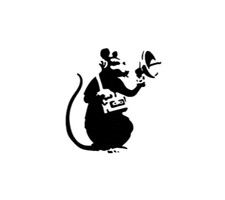 Banksy Radar Rat Black Vinyl Decal Weatherproof Dishwasher-safe 3.8 X 3.5 Usa Banksy Radar Rat Black Vinyl Decal Weatherproof Dishwasher-safe 3.8 X 3.5 Usa
