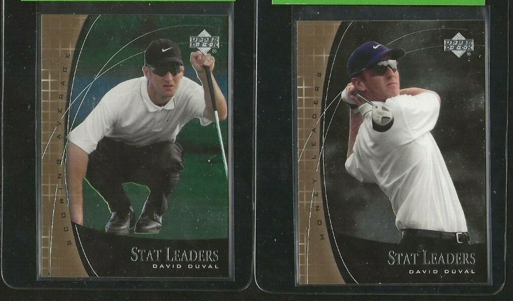 David Duval 2001 Upper Deck Stat Leaders #d SL-12 and SL-19 2 Card Lot 