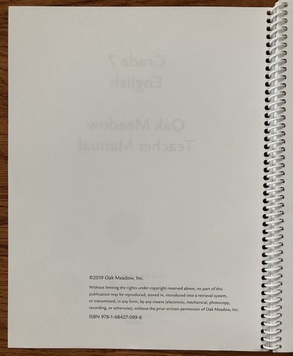 Oak Meadow English 7 Teacher Manual 2019 - Picture 9 of 14