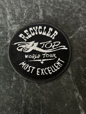 ZZ TOP VTG RECYCLER WORLD TOUR HAT 1990 NEW BLACK Rare Vtg Iron On Patch
