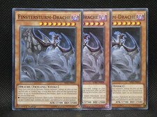 Yugioh Playset 3x Finstersturm-Drache SR02 DE012/ Common/ Near Mint/ Deutsch