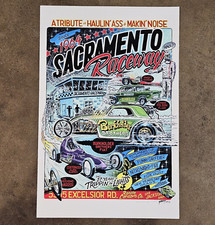 Signed Gossett Print Drag Racing Sacramento Raceway Poster Hemi Dragster Gasser
