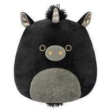 Squishmallows Original 12-Inch Nicolita Black and Gold Unicorn New
