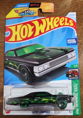 HOT WHEELS: LAYIN' LOWRIDER HW REVERSE RAKE 3/5, 113/250, GREEN, NETFLIX NEW