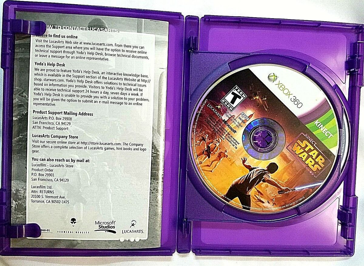 XBOX 360 KINECT STAR WARS GAME WITH BONUS DEMO DISC COMES WITH CASE NO  MANUAL