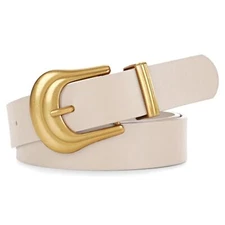 JASGOOD Women's Western Belt Vintage Black Leather Waist Belt for Pants Jeans...