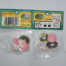 2 NEW Vintage Craft Eyes pink cartoon big wide doll craft Bel-Tree 30 mm