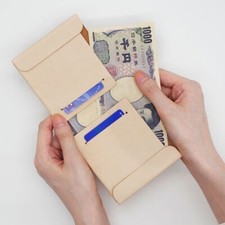 [Let You Fold / Japanese Origami Leather] It's/Kit FOLDING WALLET Beige Leather