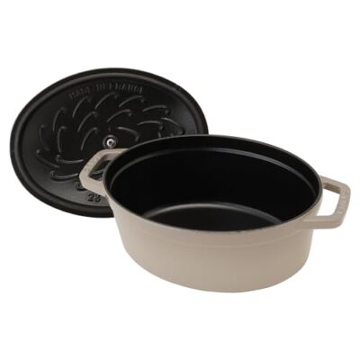 希少‼️STAUB × minä perhonen ココットオーバル 23cm STAUB × minä perhonen Cocotte Ocean Oval 23cm Linen with Brass