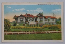 A Bungalow Among the Flowers Florida CT American Art WB Postcard 8341