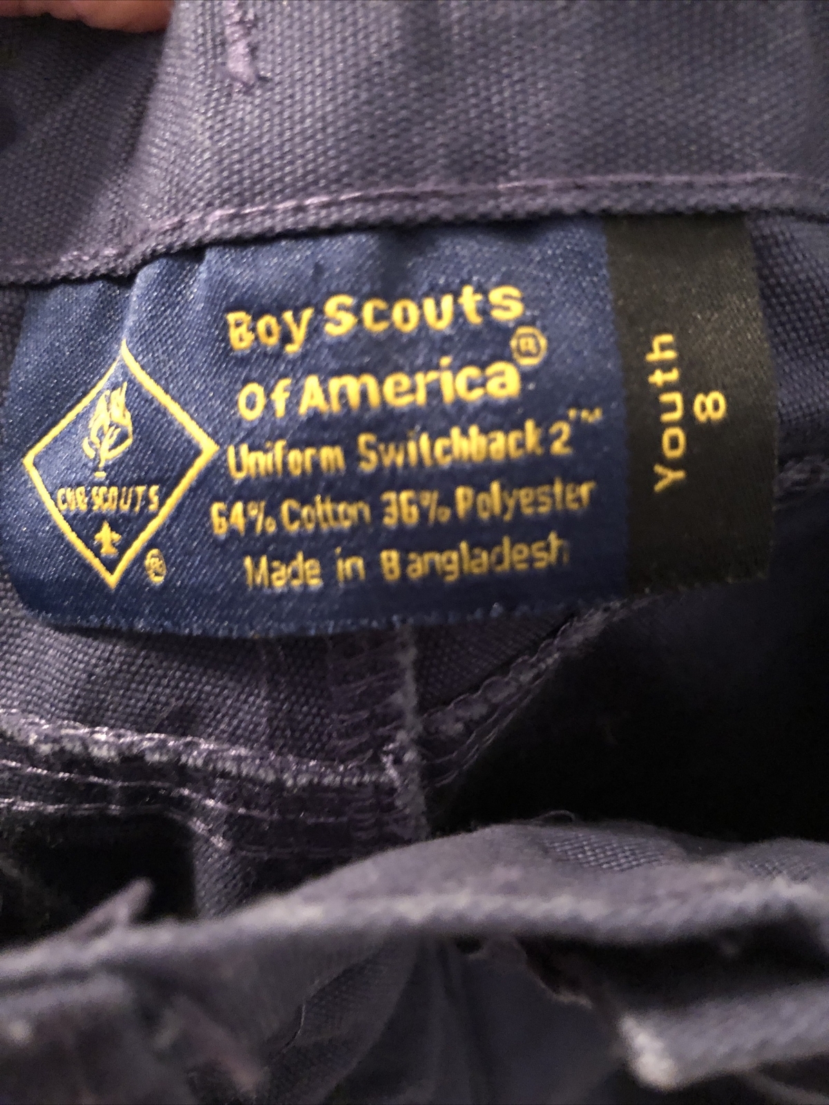 Boy Scouts Uniform Switchback Pants Shorts Zip Blue Y… Gem