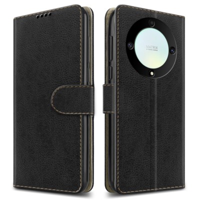Wallet Case für Honor Magic5 Lite 5G, Slim Flip Leder Book Stand Handy Cover