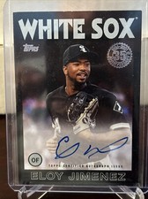 Eloy Jimenez Auto 2021 Topps 1986 35th Anniversary Auto Black #017/199 White Sox