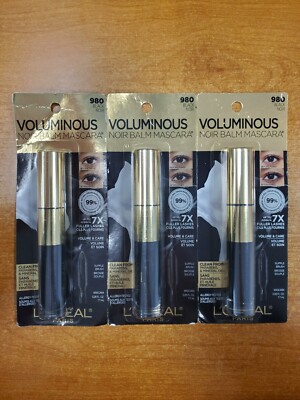 3 Pk: L'Oreal Voluminous Noir Balm Volumizing Mascara #980 BLACK (7738-R8P6a)