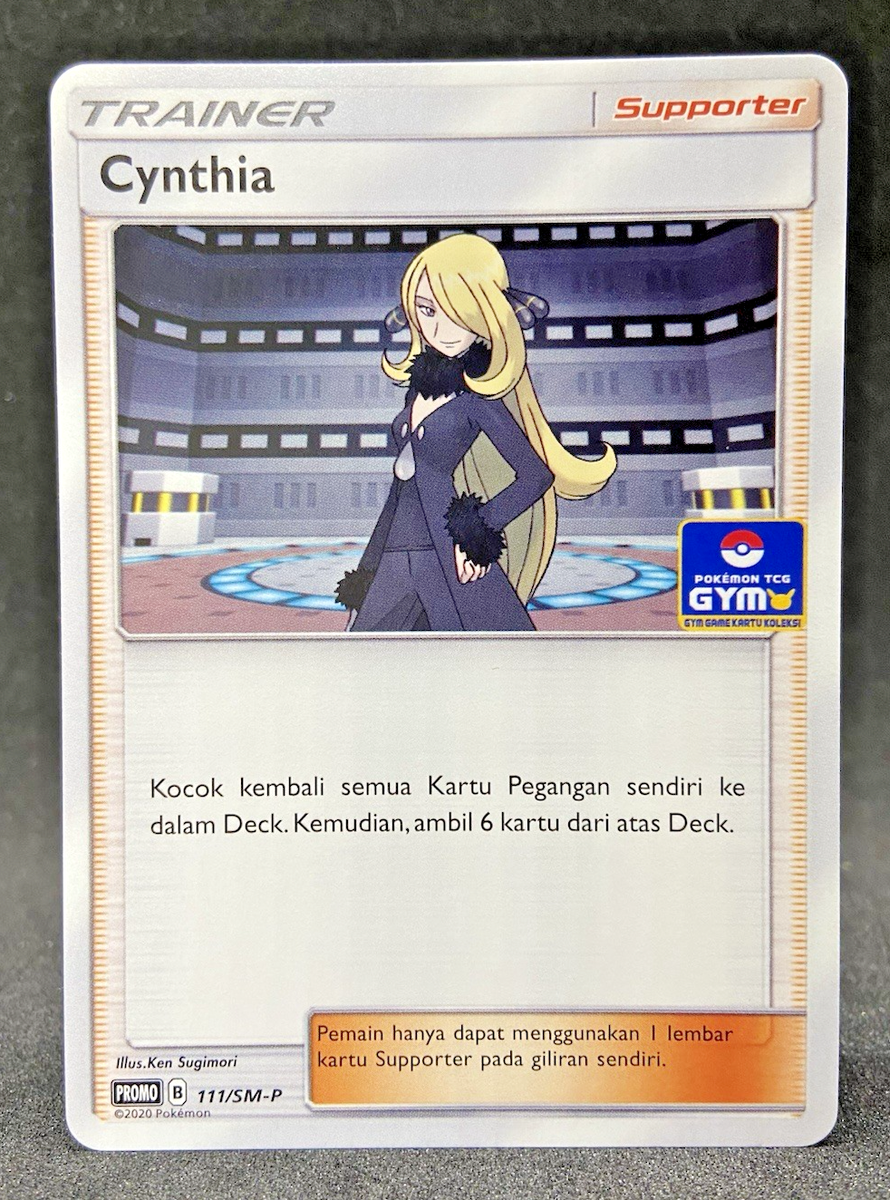 Limited Pokémon TCG Indonesia Trainer Cynthia Gym Promo 111/SM-P