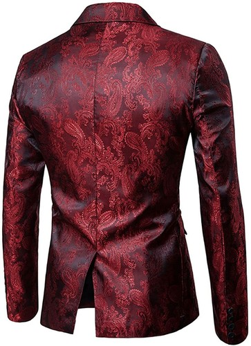 Cloudstyle Mens Slim Fit Paisley Suit 
