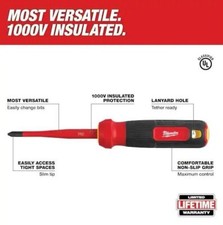 Milwaukee 48-22-2218 Insulated Slim Tip 1000 V Multi-Bit Screwdriver Set 8 in 1