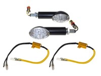 Blinker Set LED Cat Eye Mini Schwarz 40 Mm E-GeprüFt 2 WiderstäNde Ducati Honda