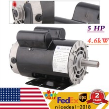 5 HP 7/8" Shaft Air Compressor Duty Electric Motor 3450 RPM Single Phase