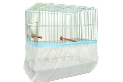 FIT FLY Bird SMALL Cage Cover Seed Catcher Guard Tulle Mesh Circumference 44” Canary