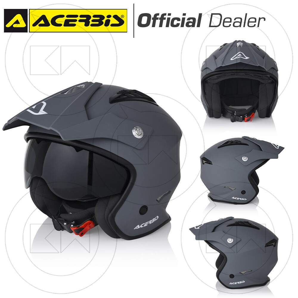 CASCO ACERBIS JET ARIA STREET URBAN GRIGIO OPACO MOTO TRIAL SCOOTER QUAD