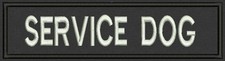 SERVICE DOG Name Tag, Patch, 8" x 2" - Sew on Or Iron On