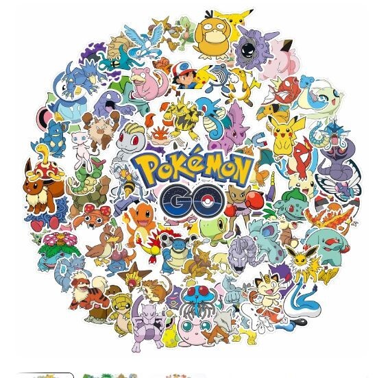 50 x Pegatinas Pokemon Libros Laptop Fiesta Bolsas Botella de Agua Monopatín Casco