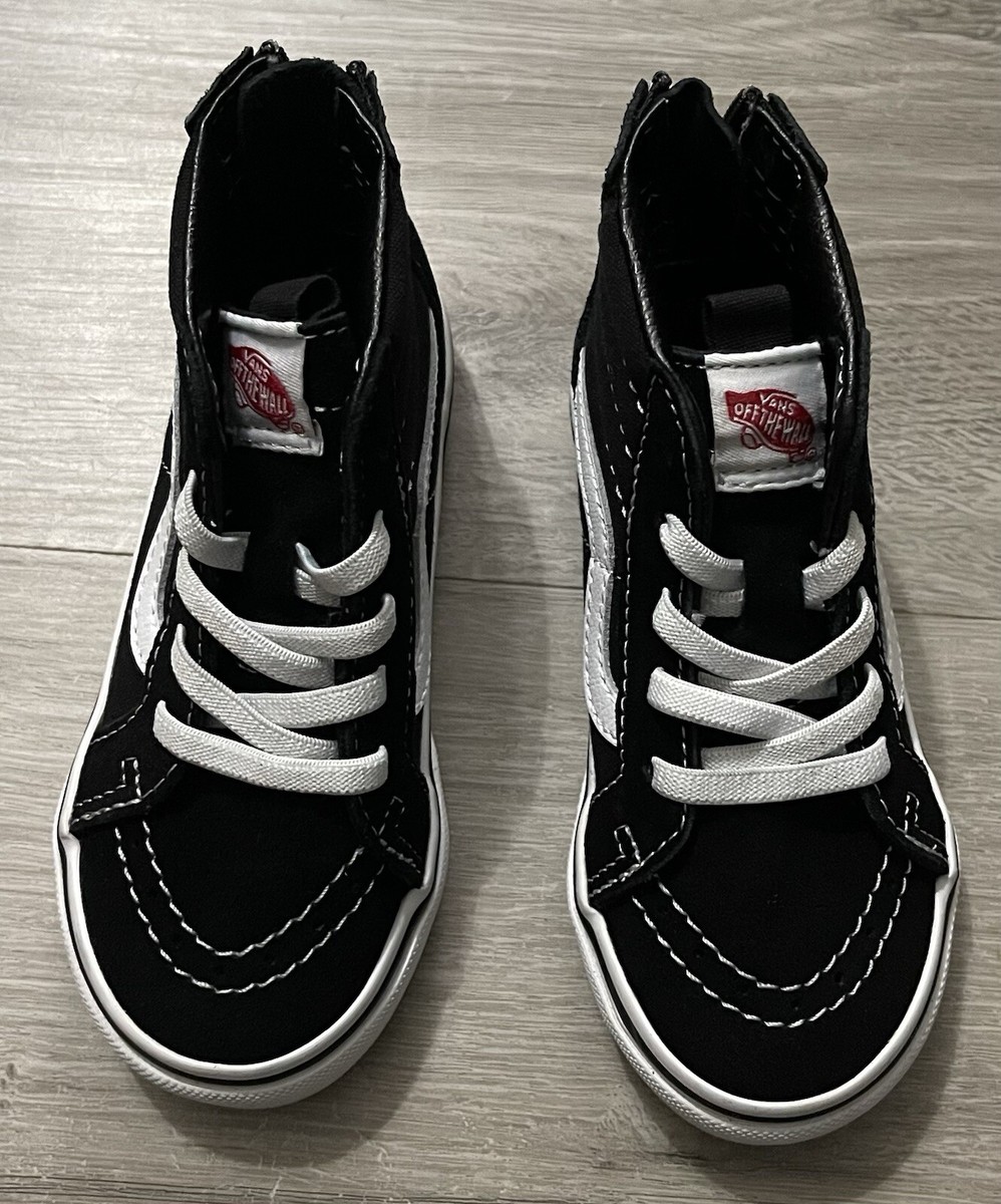 SK8-Hi Zip Black/White Size 9 Toddler Vans | eBay
