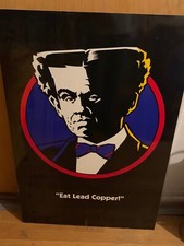 DICK TRACY EAT LEAD COPPER THICK BOARD MOVIE THEATRE POSTER 