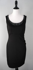 Vince Camuto Black Stretch Rhinestone Sleeveless Evening Formal Dress Size 10