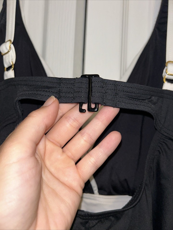 NWT La Blanca Island Goddess One Piece Black & White Striped 18W eBay